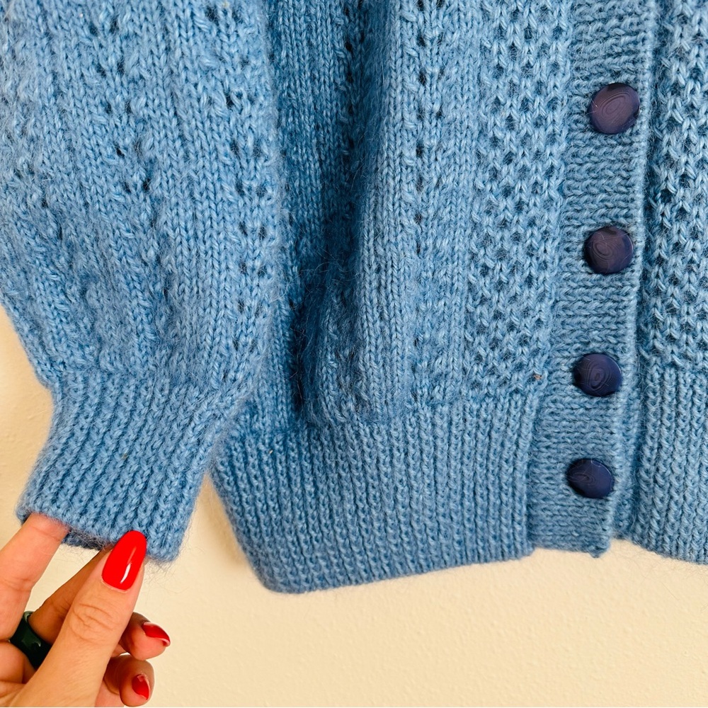 Vintage Cardigan Sweater Hand Knit - Picture 10 of 11